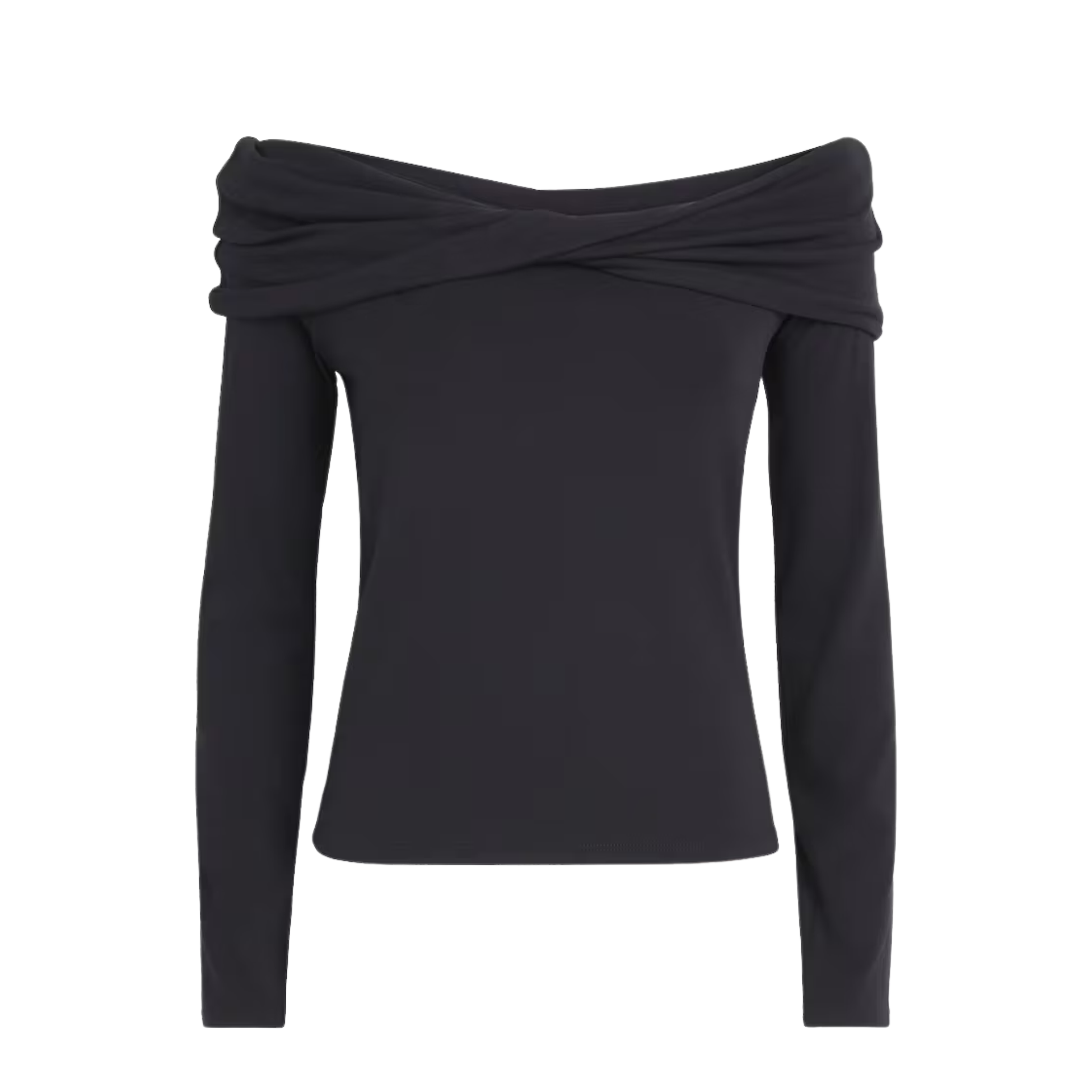 Aaliyah Black Off-The-Shoulder Top