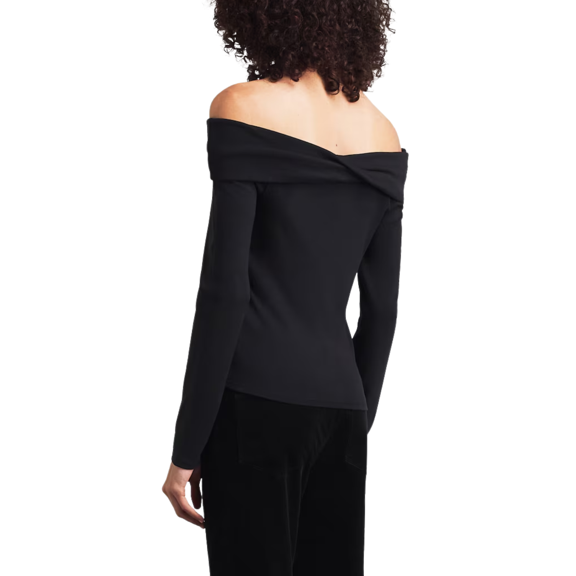 Aaliyah Black Off-The-Shoulder Top