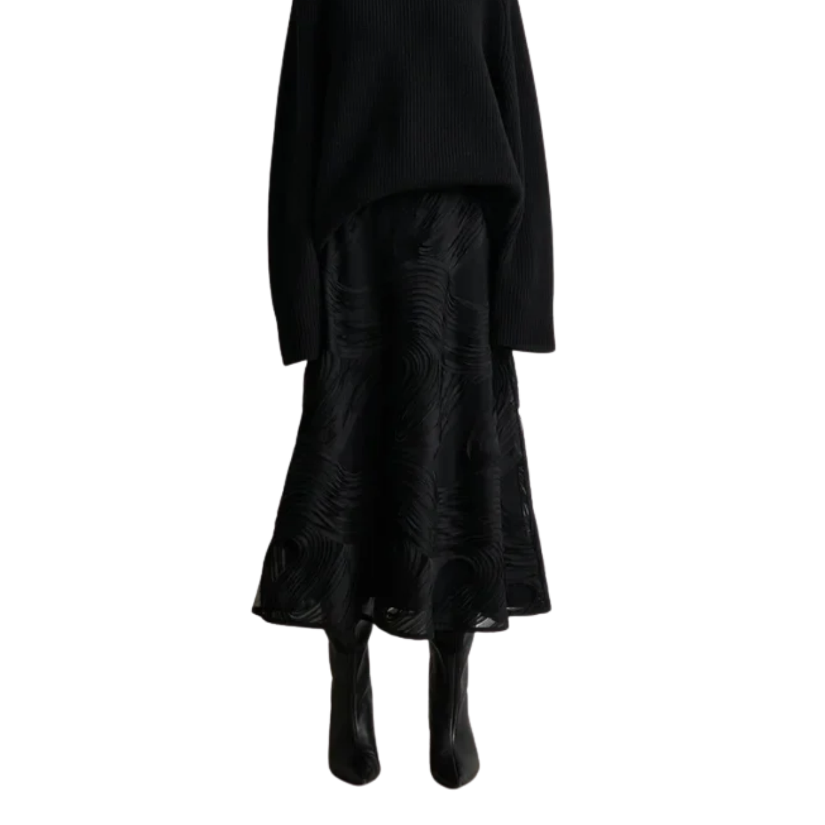Soalie Black Mid-Length Skirt