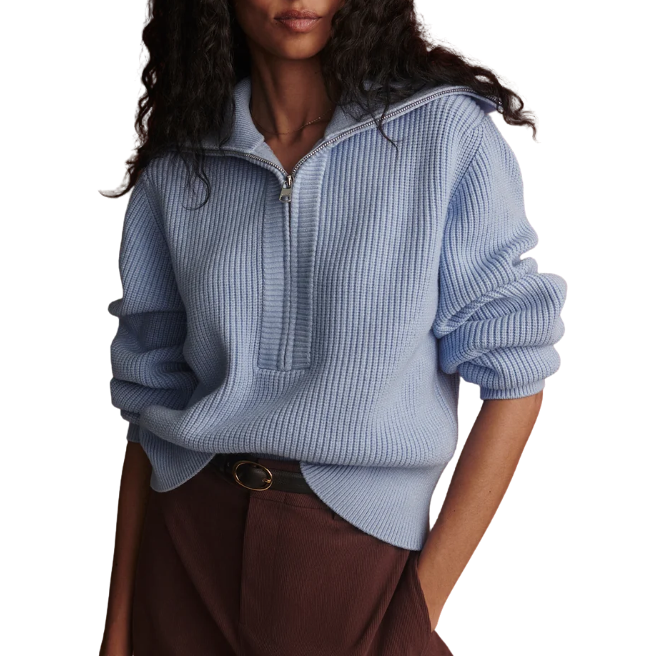Maura Kentucky Blue Half Zip Sweater