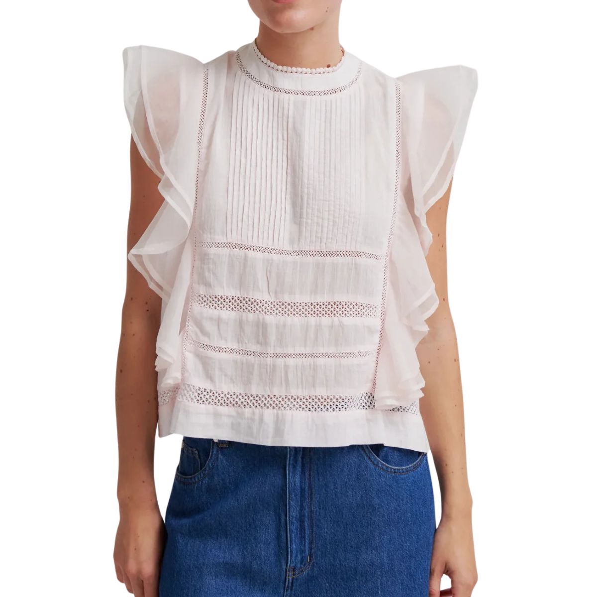 Crystal Pink Kristel Frill Top