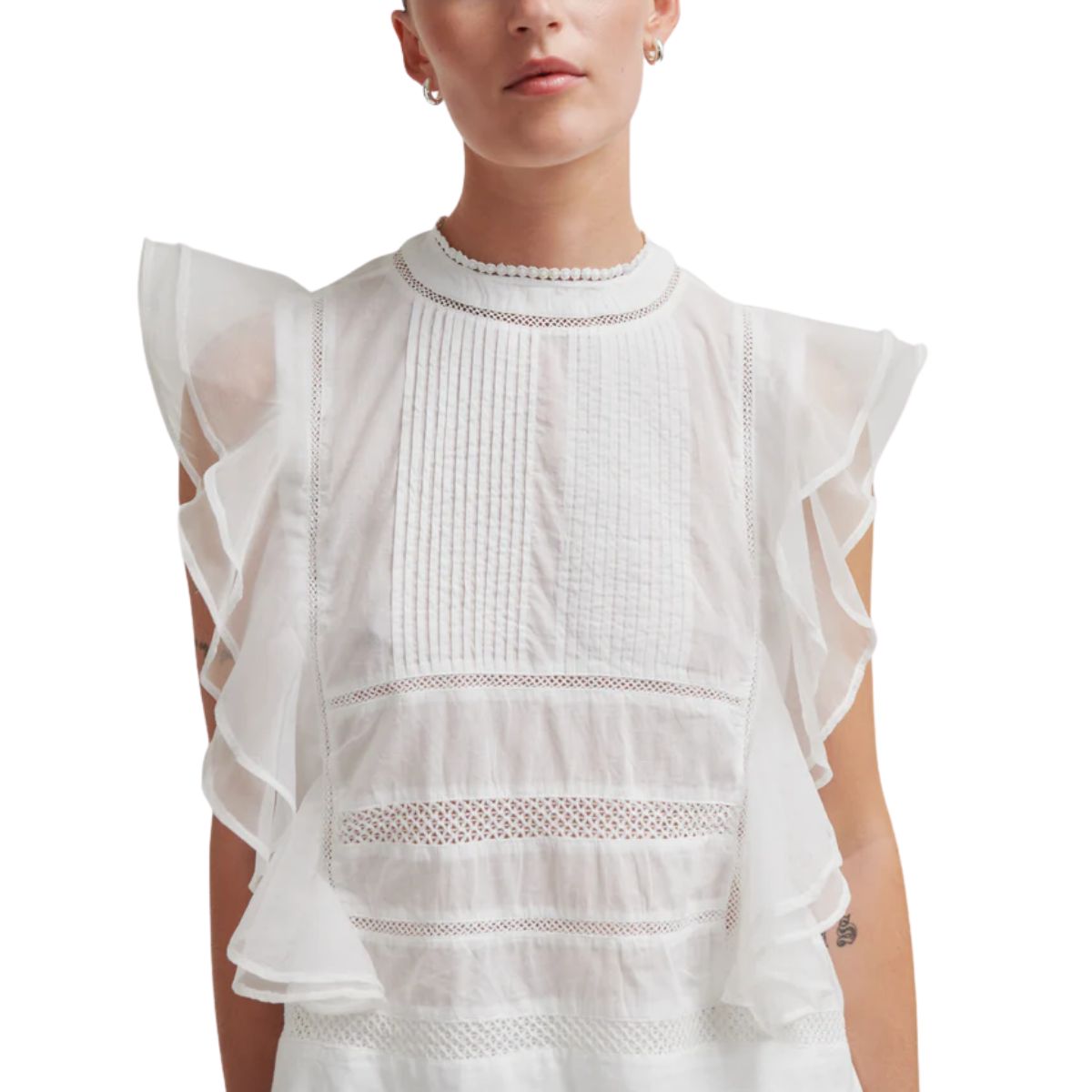 White Kristel Frill Top