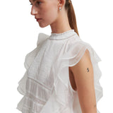 White Kristel Frill Top