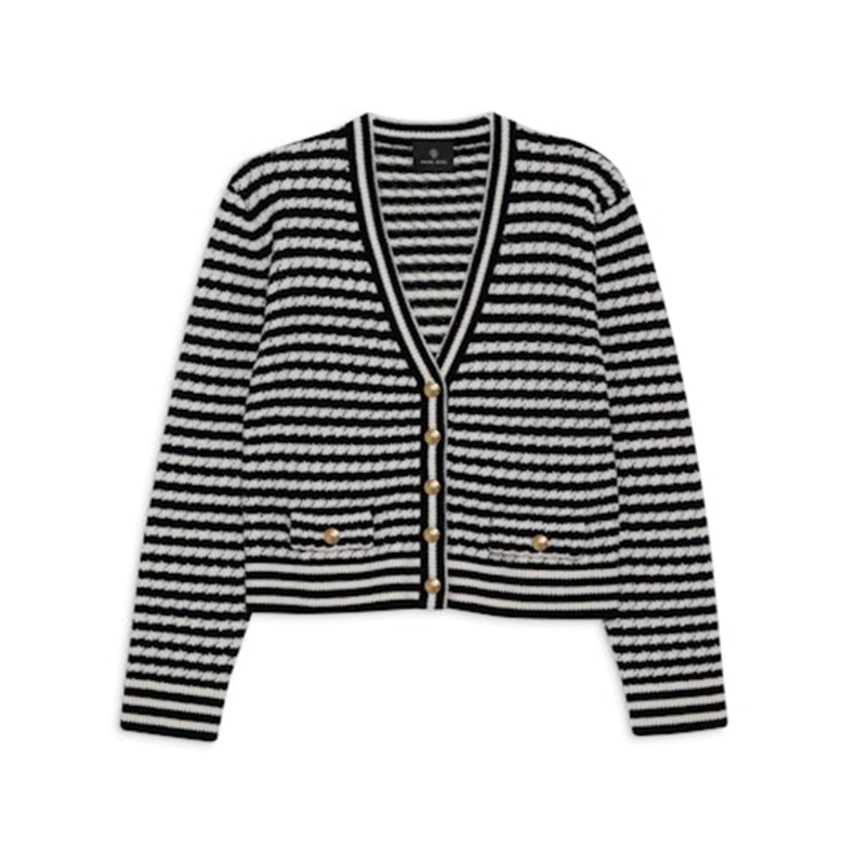 Gwen Cardigan- Black & ivory Stripe