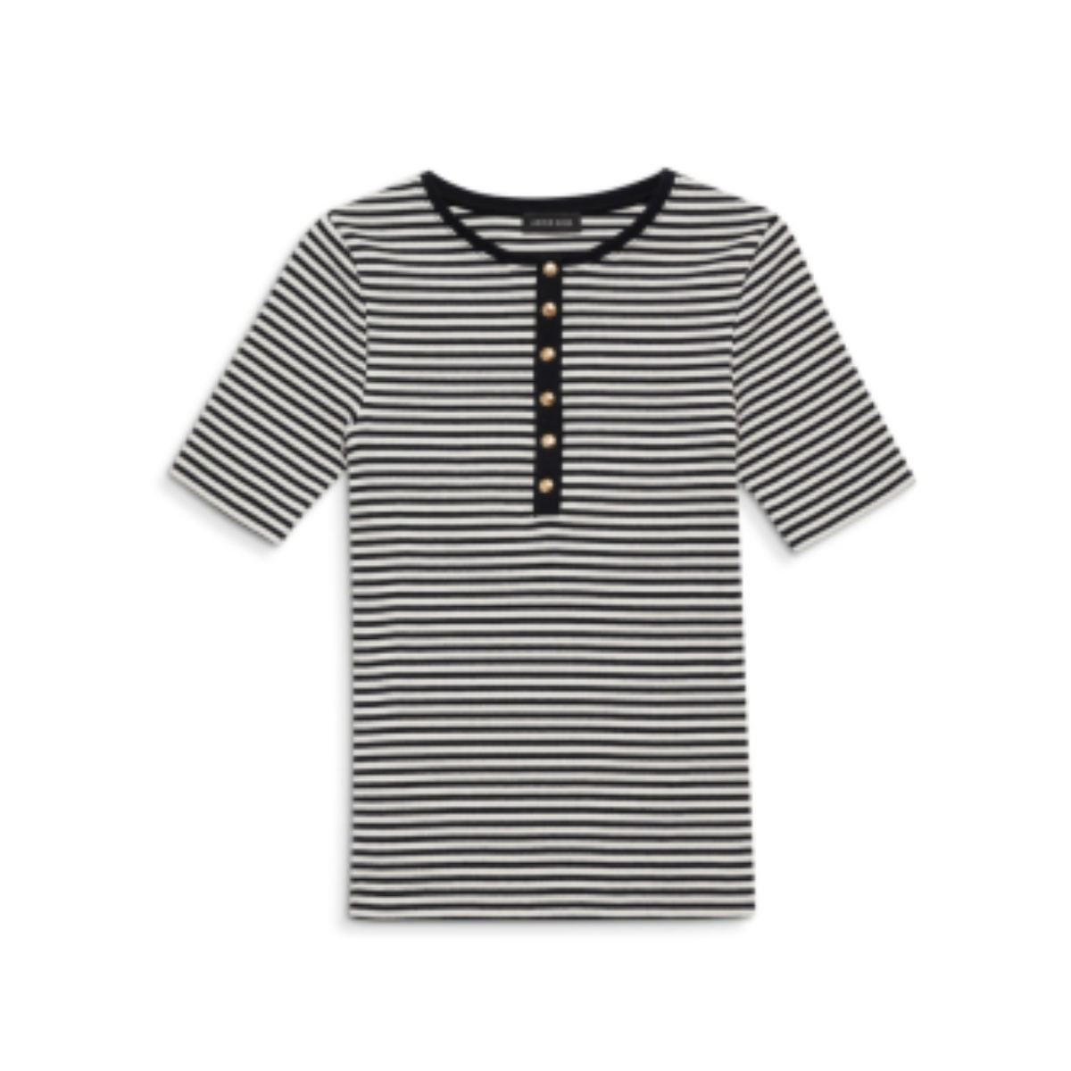 Alessia Tee- Cream & Black Stripe