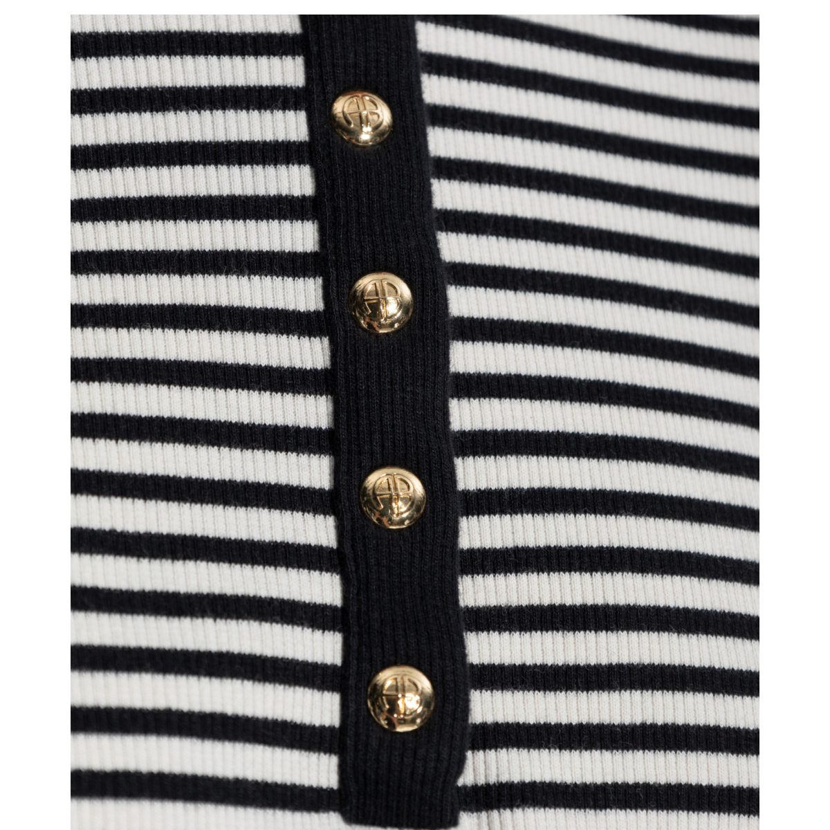 Alessia Tee- Cream & Black Stripe