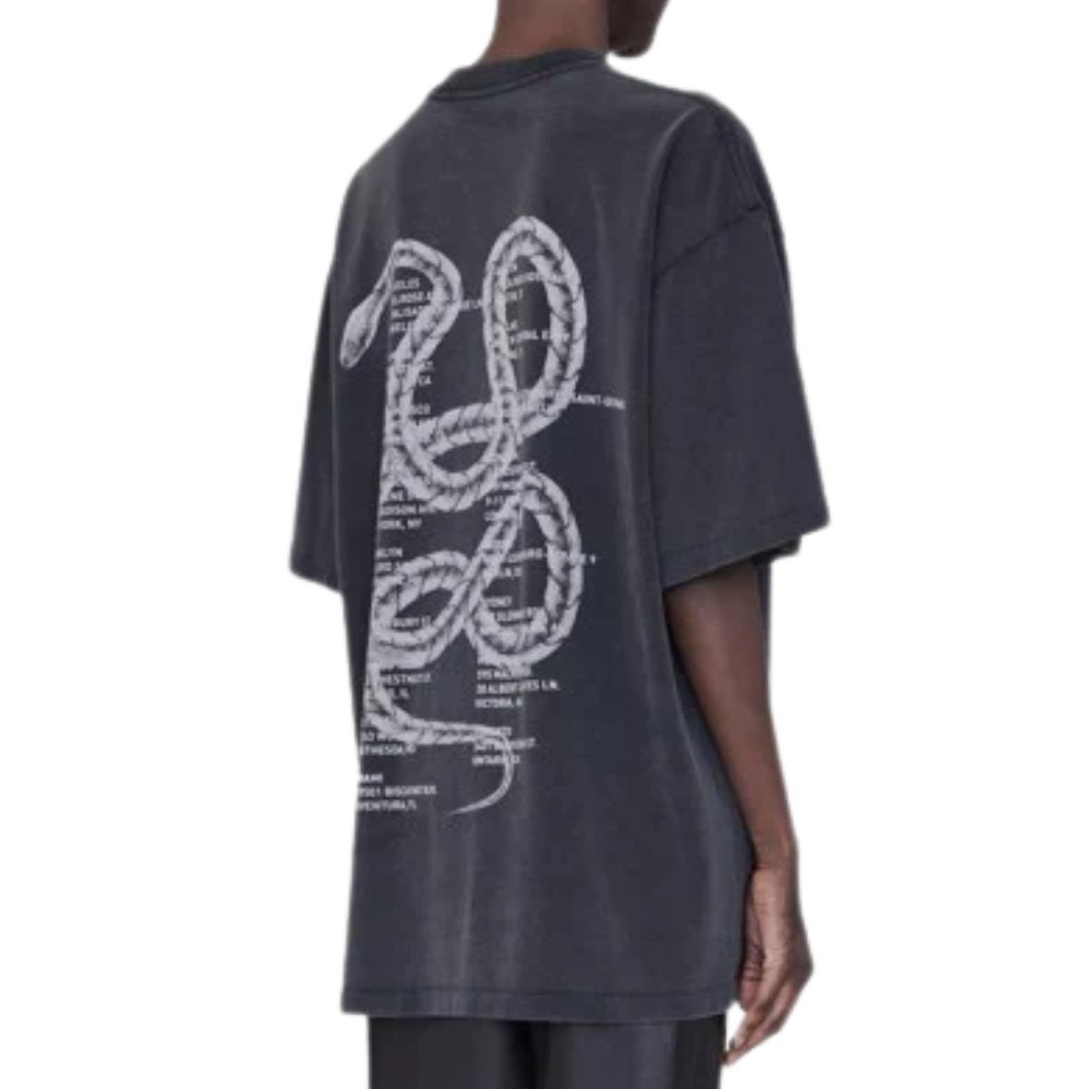 Kent Tee Twisted Snake Washed Charcoal