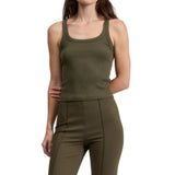 The Essential Rib U Neck Tank Khaki