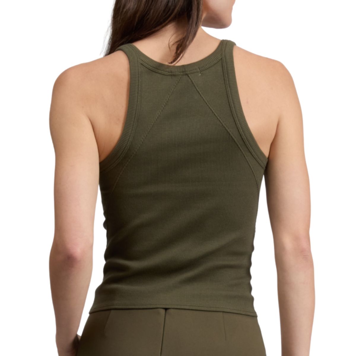 The Essential Rib U Neck Tank Khaki
