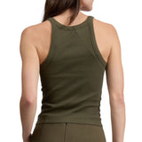 The Essential Rib U Neck Tank Khaki