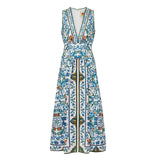 Flora Tile Midi Dress White