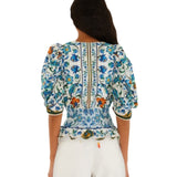Flora Tile Blouse White