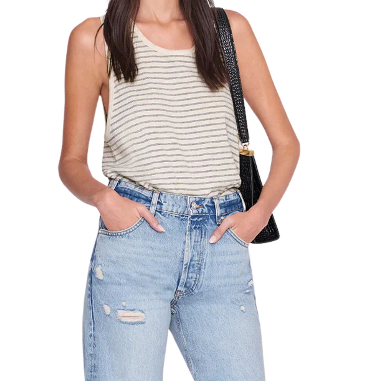 Juliann Tank Black Stripe