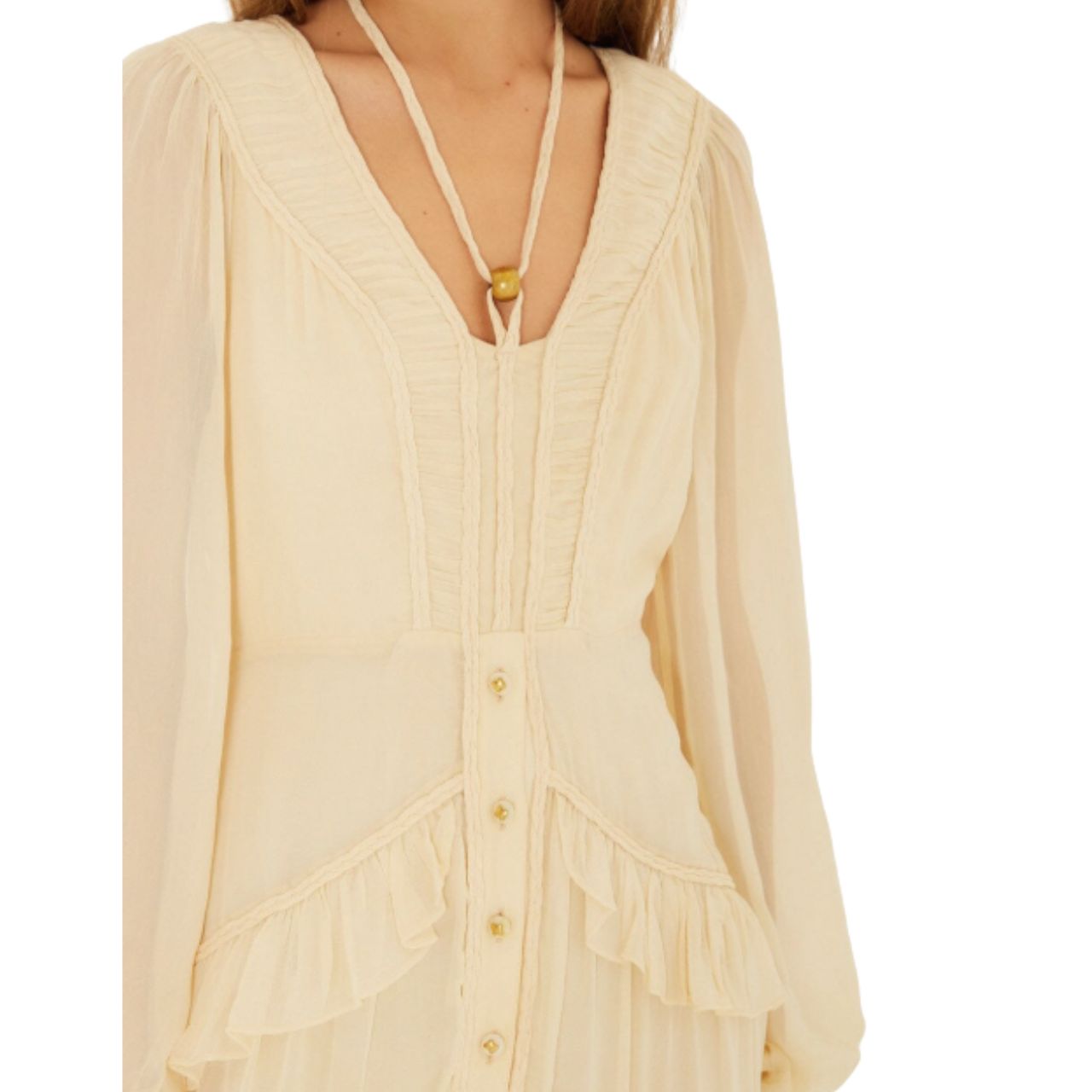 Butter Yellow Maxi Braided Dress