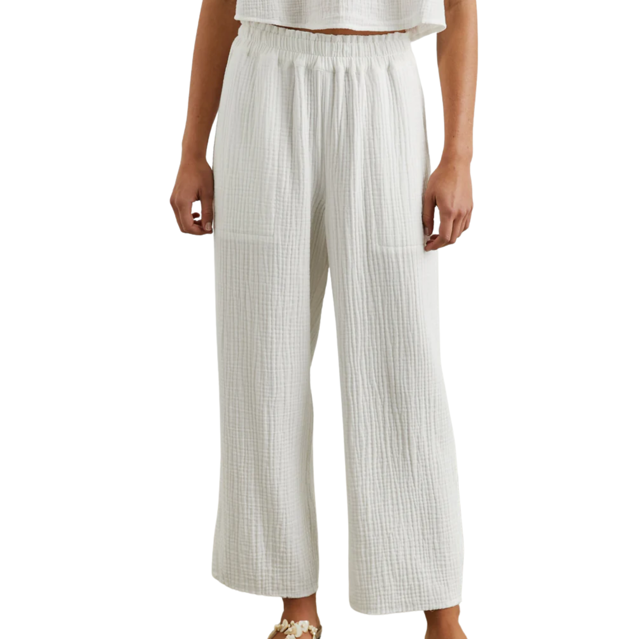 Leon Crop Pant White