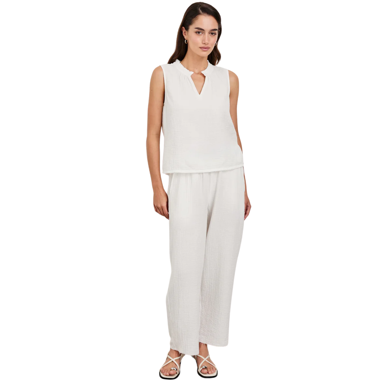 Leon Crop Pant White