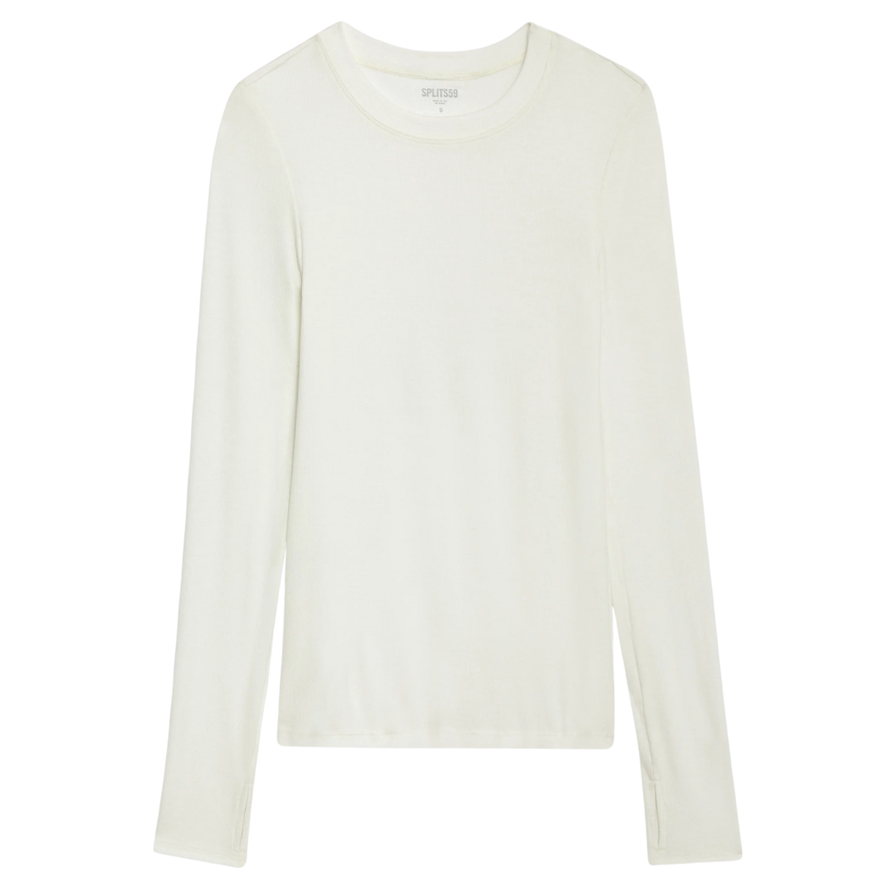 Louise Rib Long Sleeve White