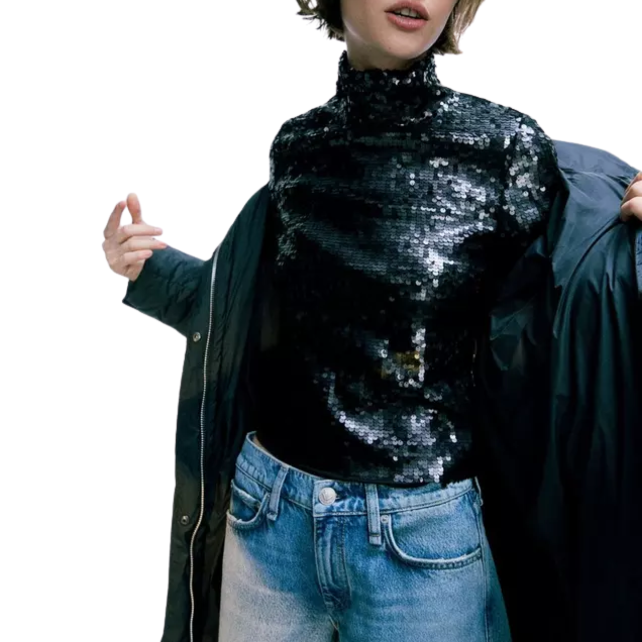 Lucy Sequin T-Neck Black