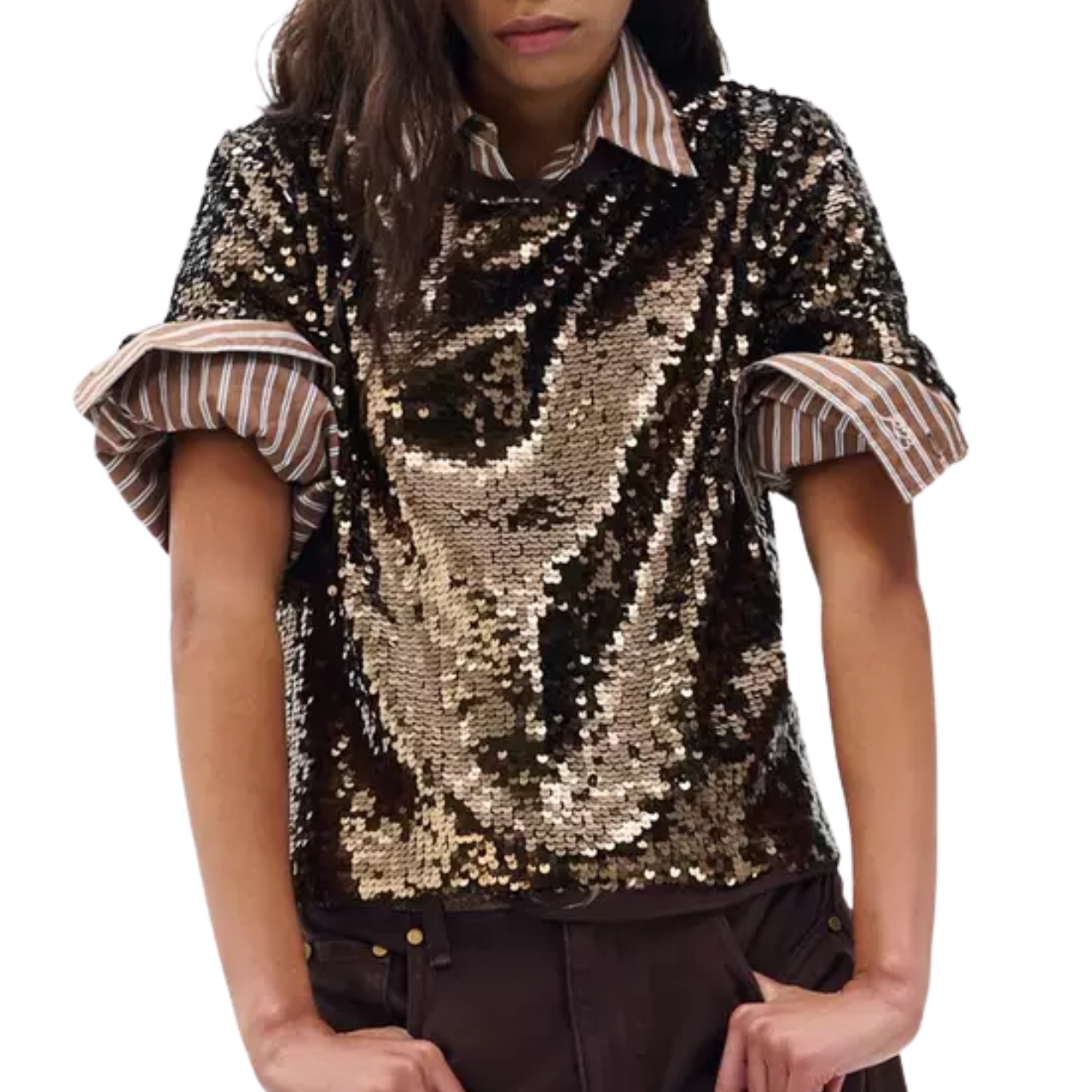 Lucy Sequin Tee Coffee