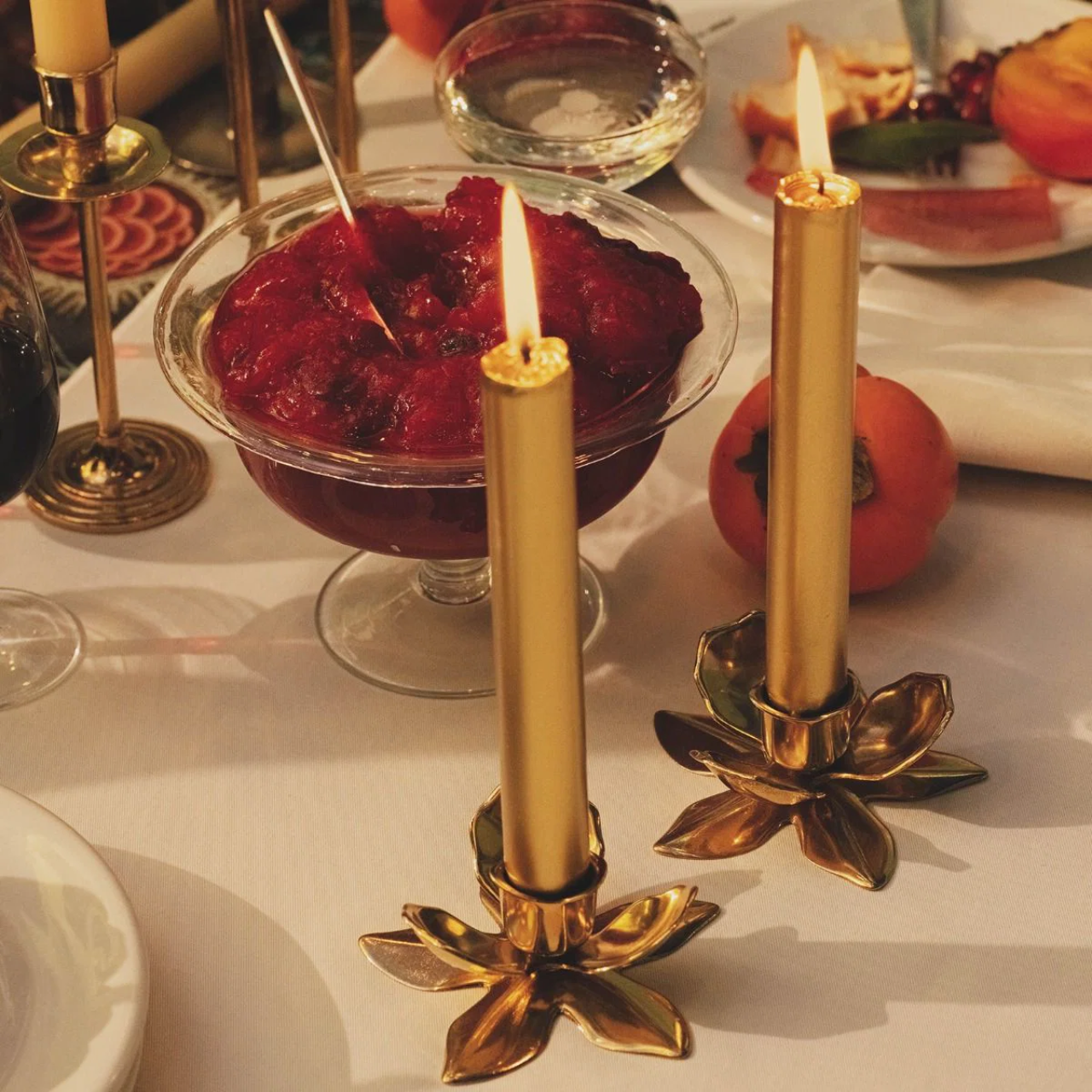 Madeleine Taper Candles Gold