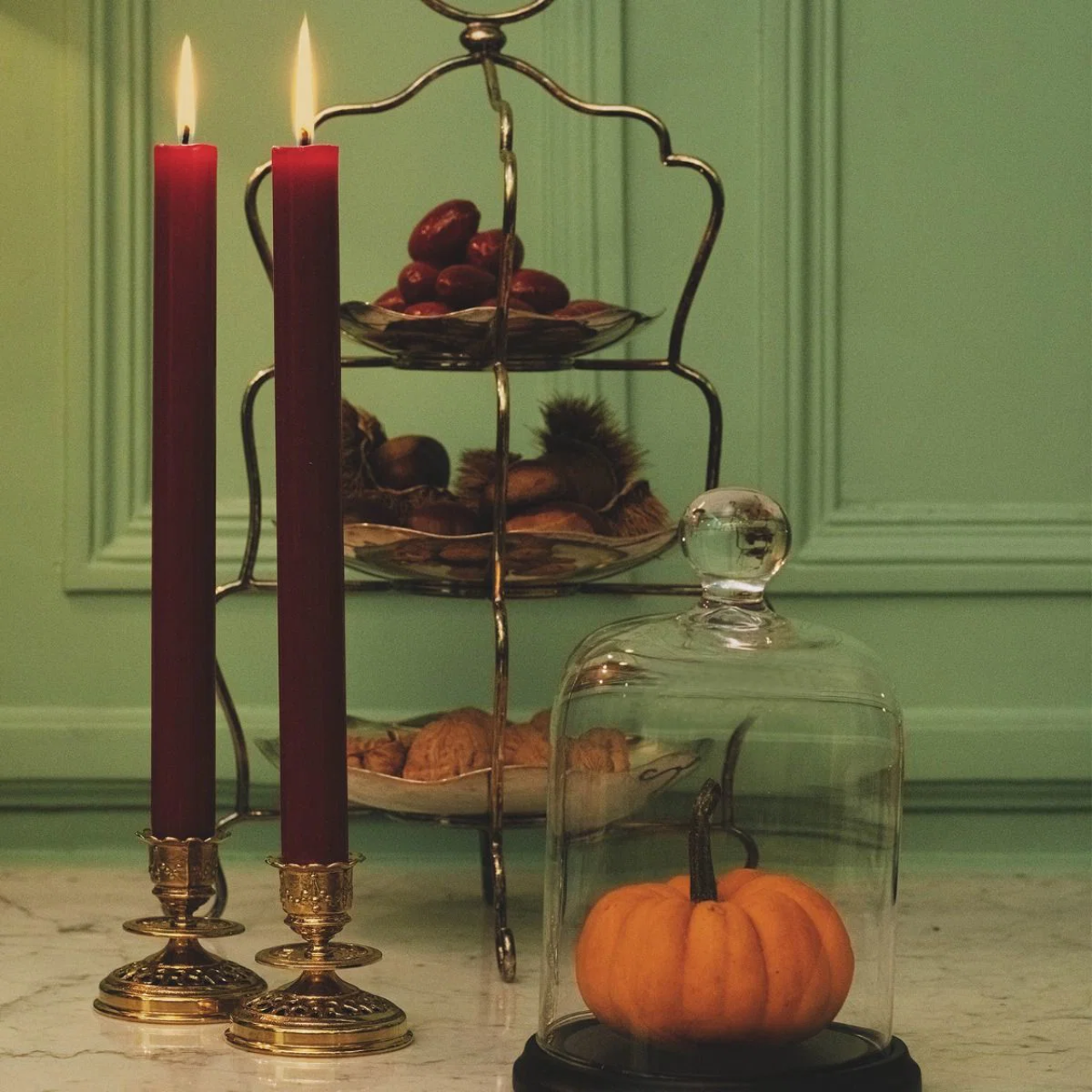 Madeleine Taper Candles Red
