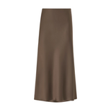 Aubree Satin Maxi Skirt Choco