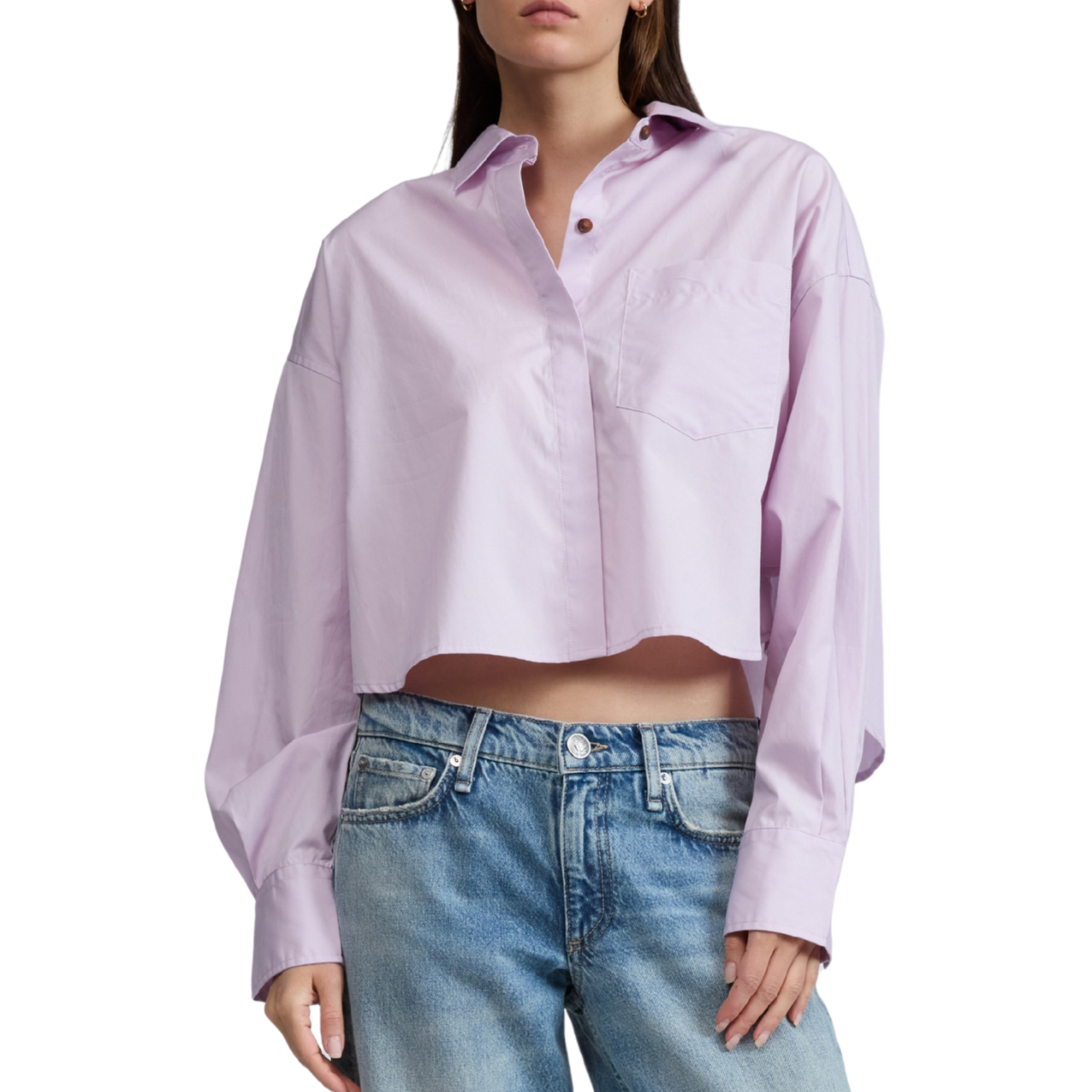 Marin Cropped Shirt Lavender