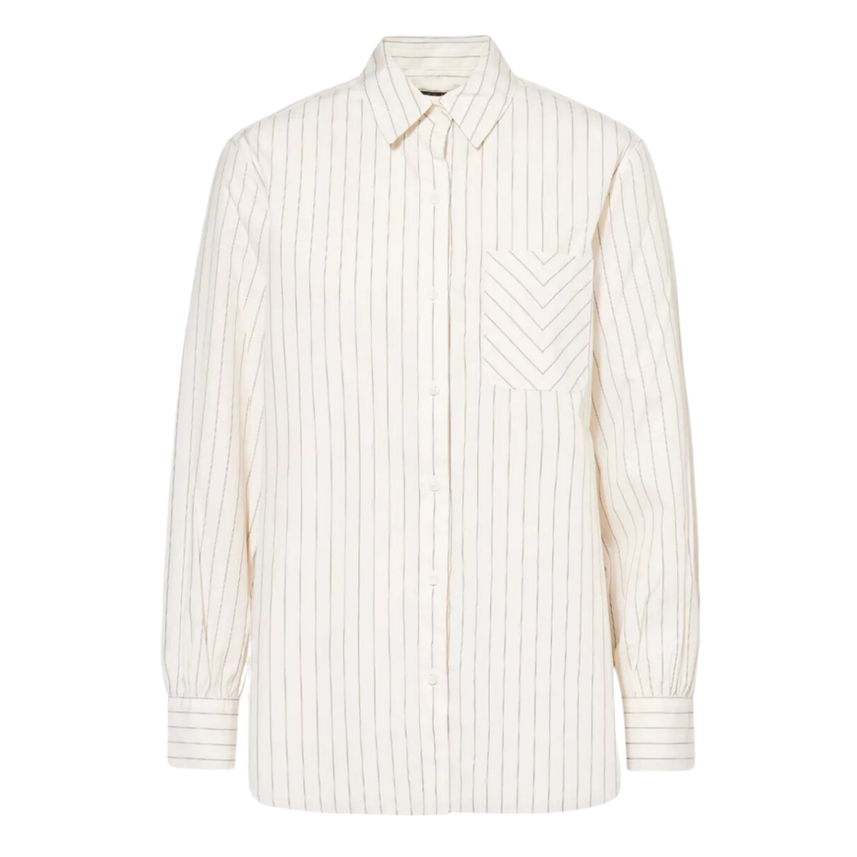 Maxine Button Down Shirt Ivory Stripe