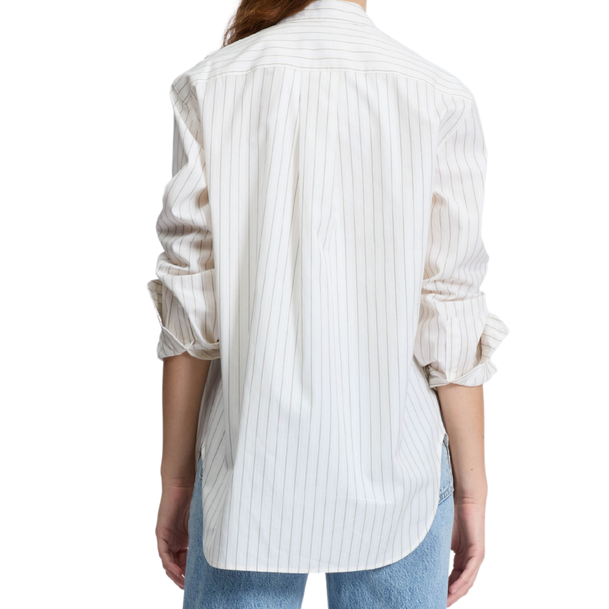 Maxine Button Down Shirt Ivory Stripe