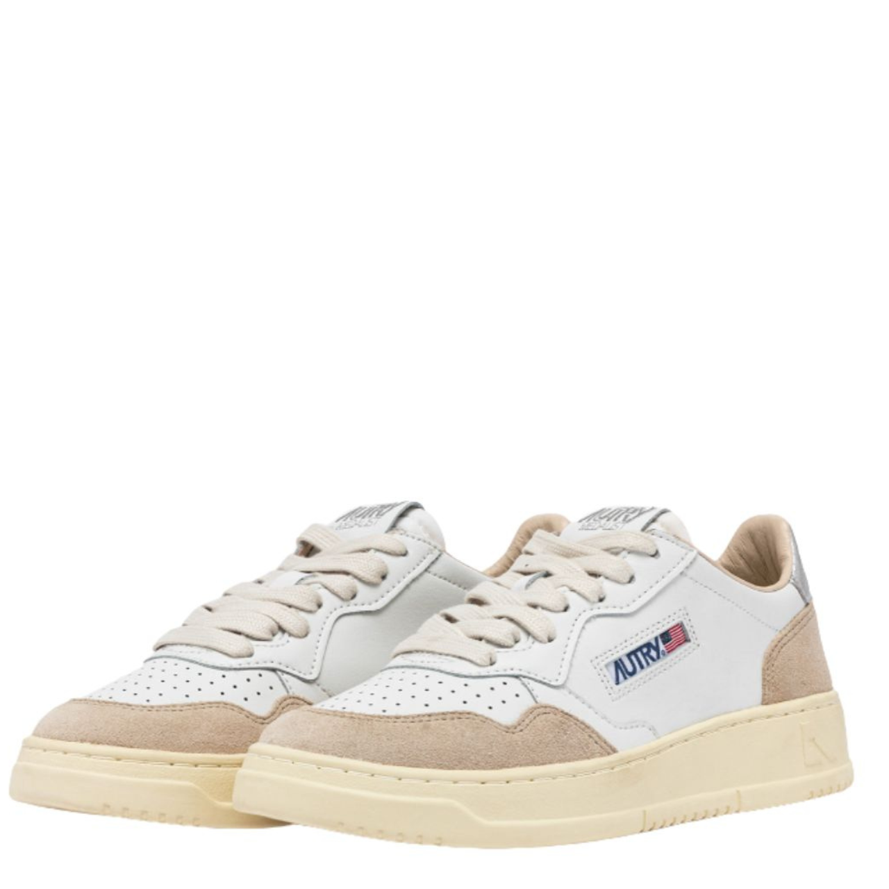 Medalist White and Silver Trainers