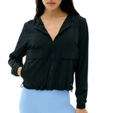 Megan Woven Nylon Jacket Black