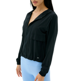 Megan Woven Nylon Jacket Black