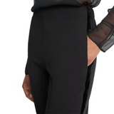 Mid Rise Velvet Strapping Pants Black