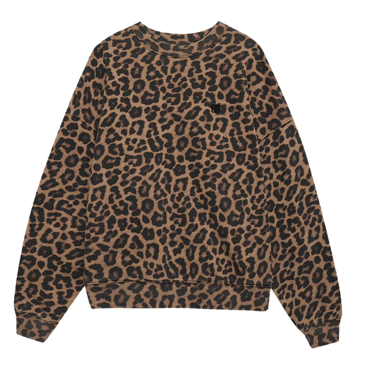 Miles Sweatshirt Black & Brown Leopard