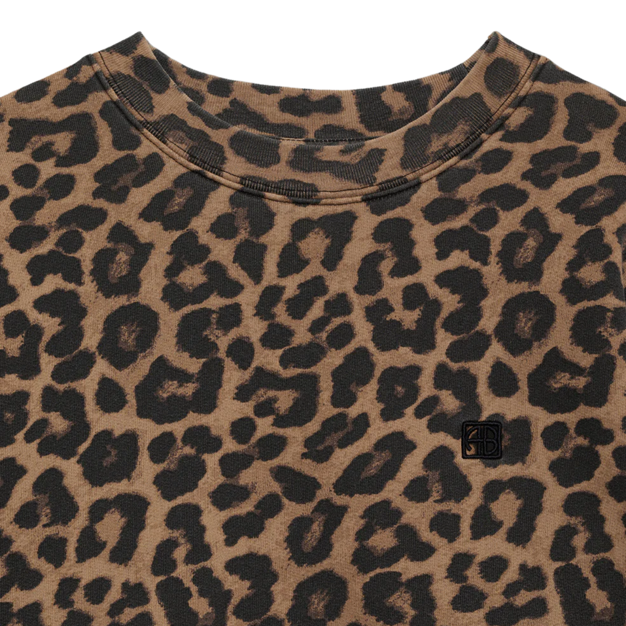 Miles Sweatshirt Black & Brown Leopard