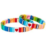 Mommy & Me Rainbow Heart Bracelets