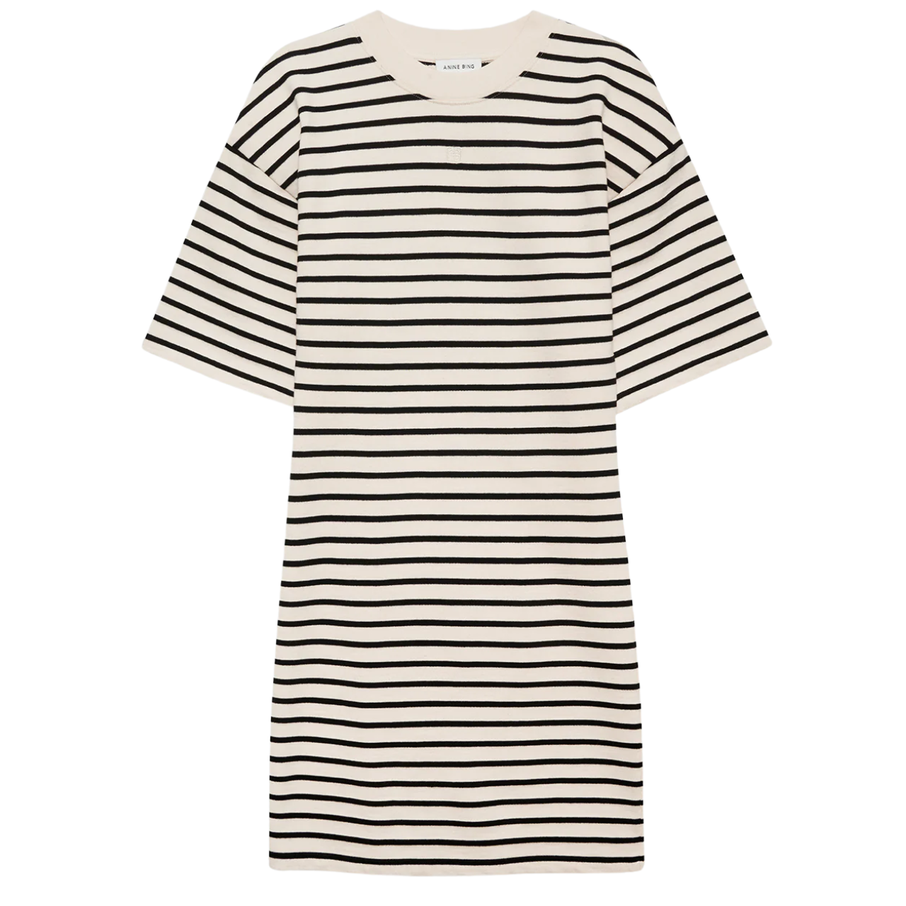 Mona Dress Black Stripe French Terry