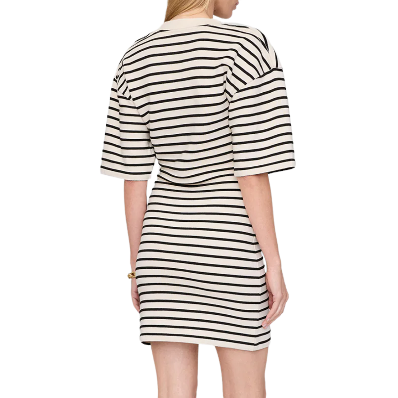 Mona Dress Black Stripe French Terry