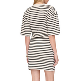 Mona Dress Black Stripe French Terry