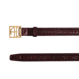 Monogram Belt Burgandy