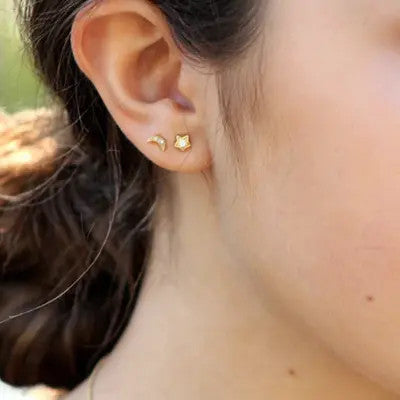 Moon & Star Stud Gold