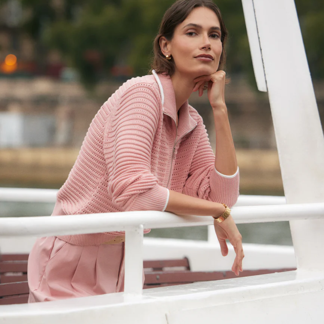 Morwenna Rose Knit Half Zip Sweater