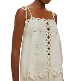 Off White Flowers S/Less Blouse
