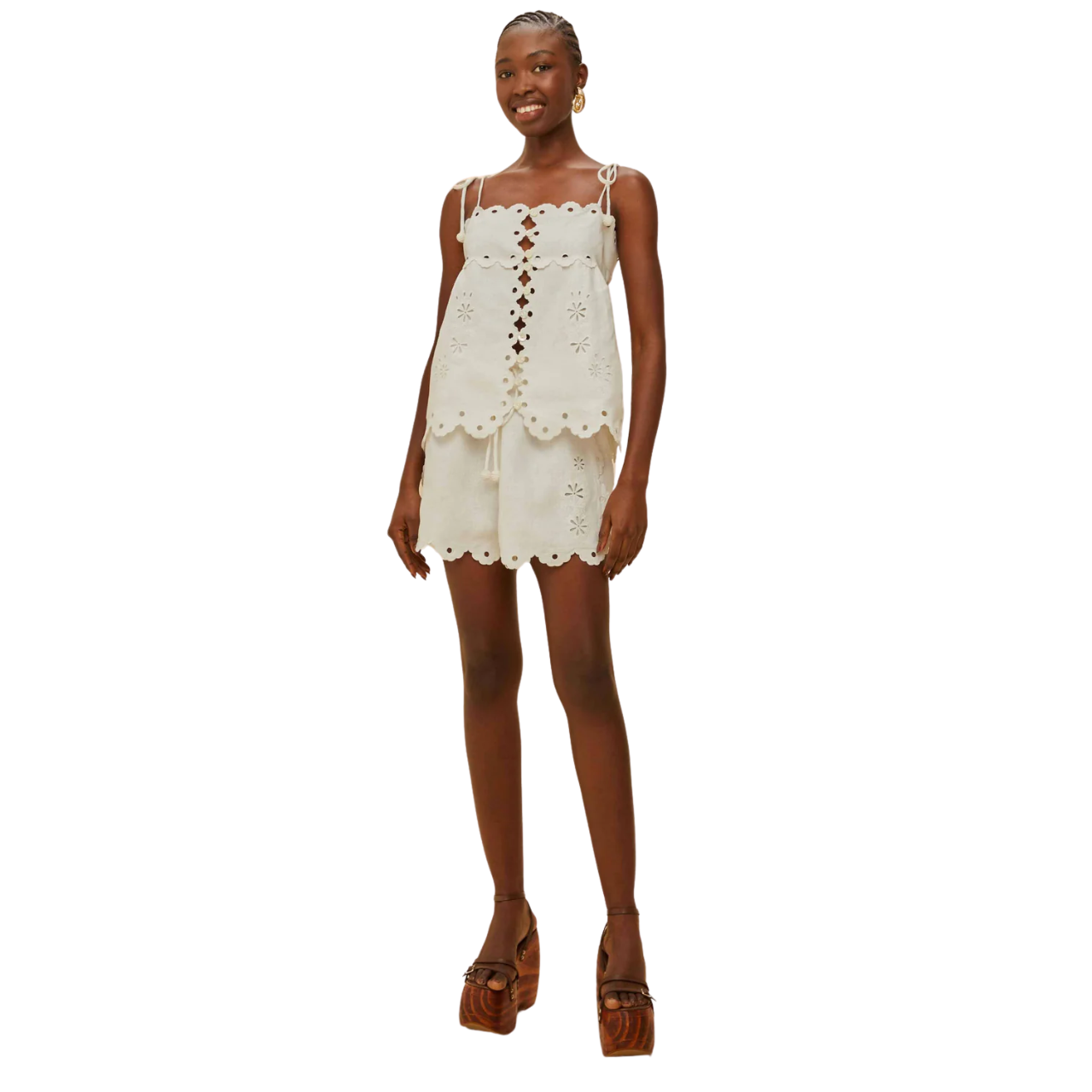Off White Flowers S/Less Blouse