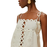Off White Flowers S/Less Blouse