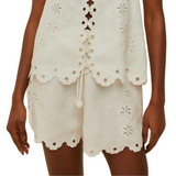 Off White Flowers Shorts