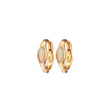 Oval Opal Huggie Gold