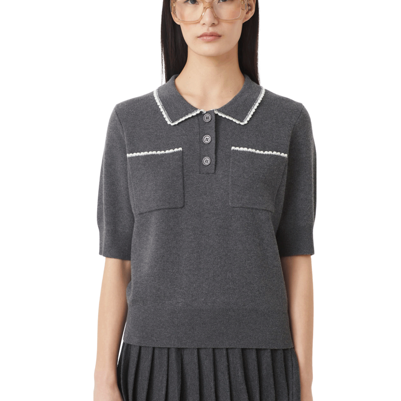 Polka Knit Grey