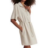 Paisley Half Zip Dress Ivory Marl