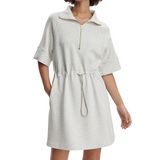 Paisley Half Zip Dress Ivory Marl